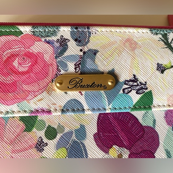 Buxton Pink & Purple Floral Large Wallet - Picture 2 of 11
